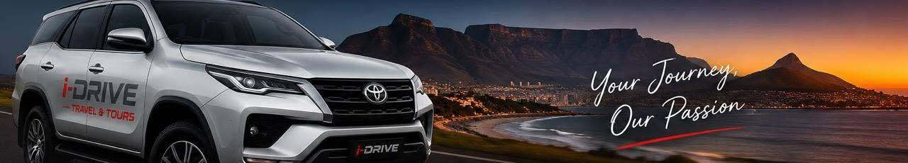 i-Drive Toyota Fortuner on the road along the Cape Town coastline